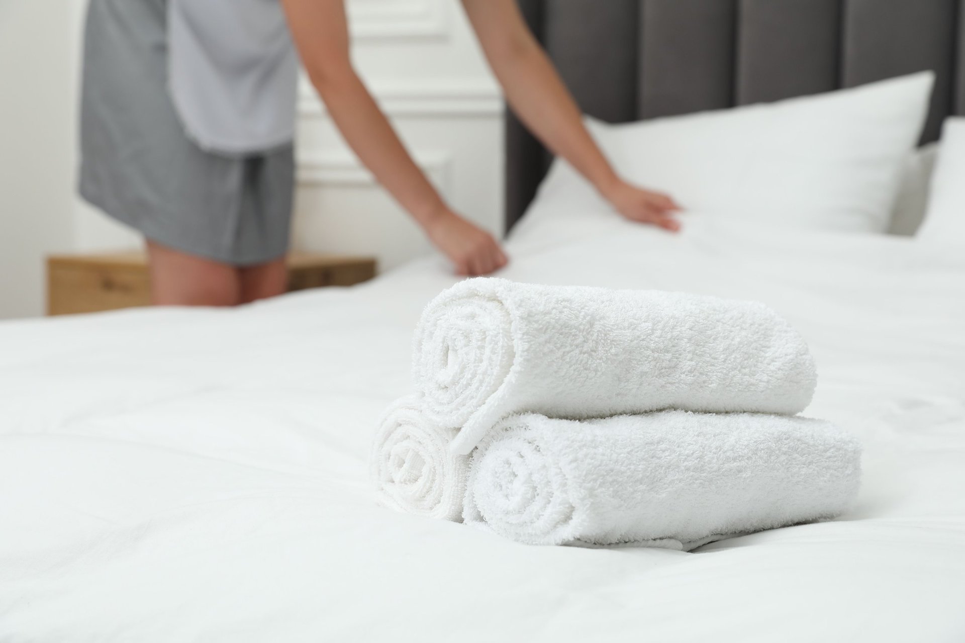 Luxury hotel room cleaning